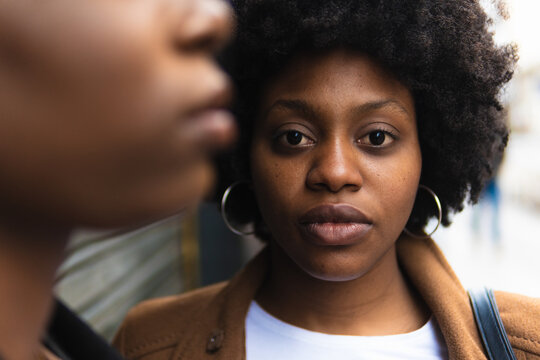 Closeup portrait of black women
