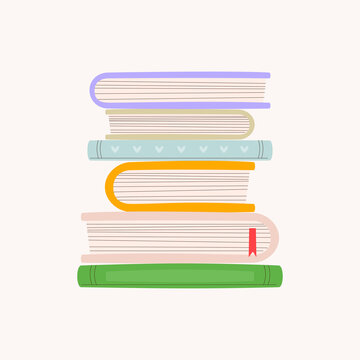 Stack of books. Hand drawn vector illustration