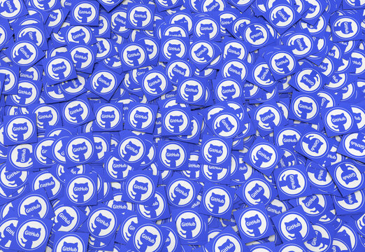 github, social media 3d Logo Visual Scene	