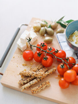 Crispy Breadsticks And Tomatoes