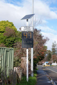 Solar Powered Your Speed Check Sign; 47kms.