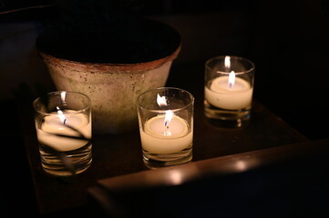A relaxing night illuminated by candlelight