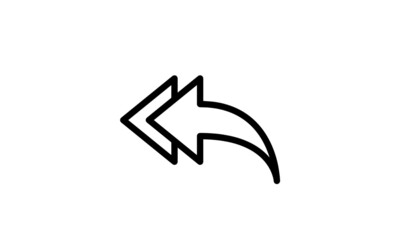 reply all arrow icon vector simple minimalist with white background