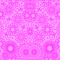Beautiful seamless floral pattern in pink, vector
