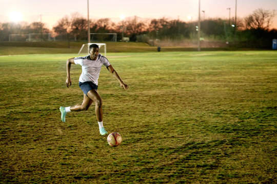 Footballer running