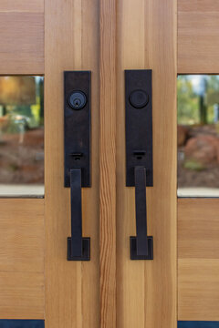 Closeup of Modern Door Handles