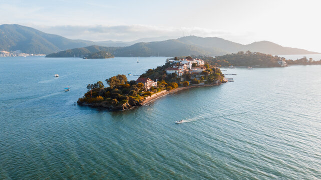 cottages and villas on the isolated beautiful island