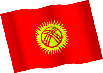 waving Kyrgyzstan flag vector