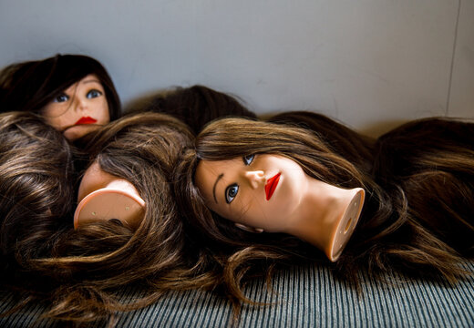 Doll Heads for hair styling stacked