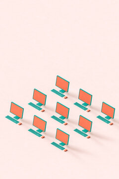 rhombus of personal computers. 3d render