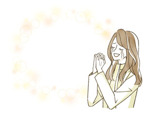 泣いて祈っている女性