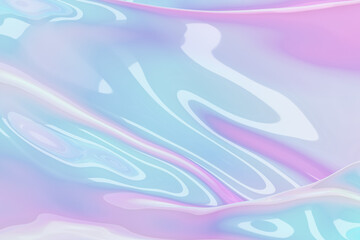 3D iridescent background with pastel pink and blue colors