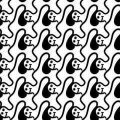 seamless pattern of cute ghost cartoon