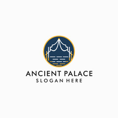 ancient palace logo icon design vector 