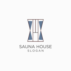 Sauna house logo icon design vector