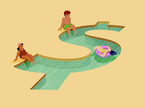 People chilling in luxury pool