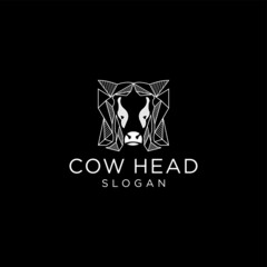 Cow head logo icon design vector