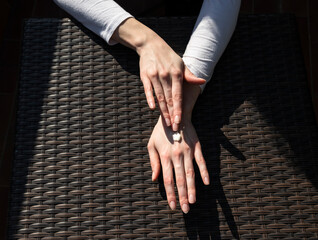 Skincare cream on hand