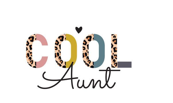 Aunt Svg, Cool Aunt Svg, Half Leopard Cheetah Print Cool Aunt Svg Png, Auntie Svg, Best Aunt Svg Png, Aunt Life Svg, Leopard Aunt Svg Png
