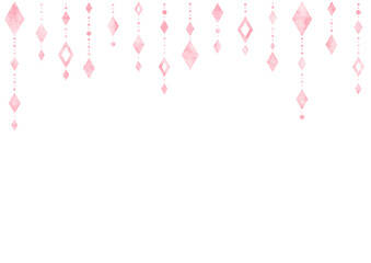 水彩のダイヤ飾り　赤色Ver