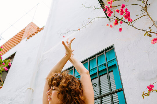 Woman dancing flamenco in the street