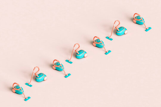 a row of vacumm cleaner with copy space.