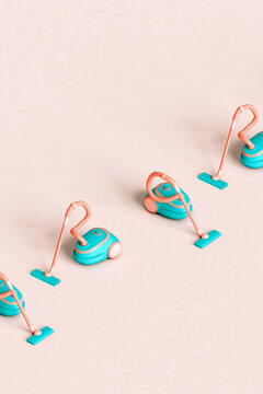 vacuum cleaner in a row