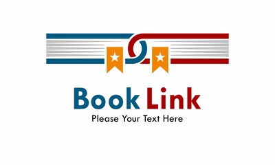 Book link logo template illustration