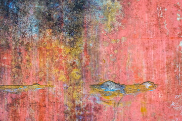 colorful, old, concrete and plaster wall