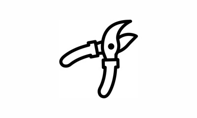 garden shears icon vector simple outline style with white background