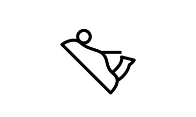 hand plane icon vector simple outline style with white background