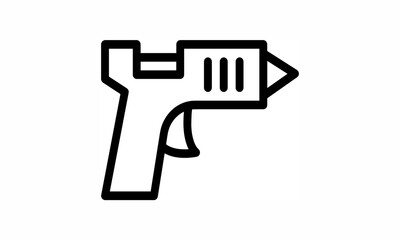 hot glue gun icon vector simple outline style with white background