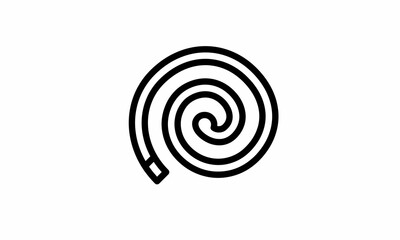 mosquito coil icon vector simple outline style with white background