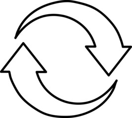 Recycle icon symbol vector on white background line art.eps