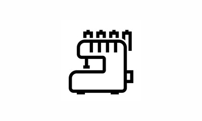 overlock machine icon vector simple outline style with white background