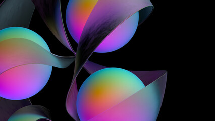 Rainbow spheres in the curved band.