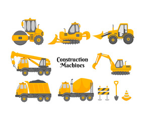 Construction machines set flat