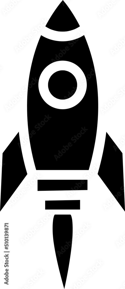 Poster rocket icon vector. simple outline rocket sign on white background..eps