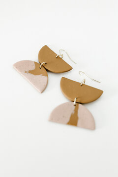 Geometric polymer clay earrings