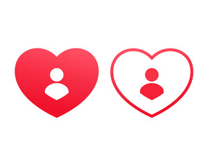 Heart love person icon. Illustration vector