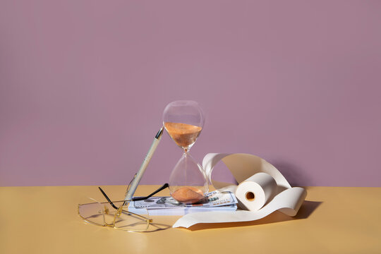 Finance still life composition 