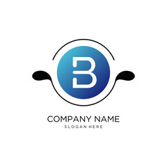 Creative Initial B Letter logo Design with circle element. Abstract Letter B logo Design.