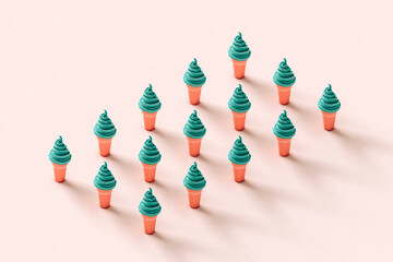 Rectangle from cups of ice creams