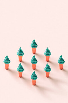 Ice creams forming rhombus shape