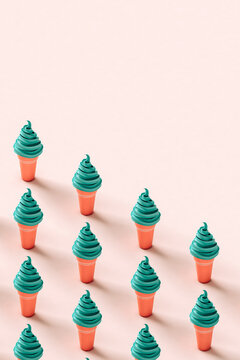 Diagonal lines of cold desserts