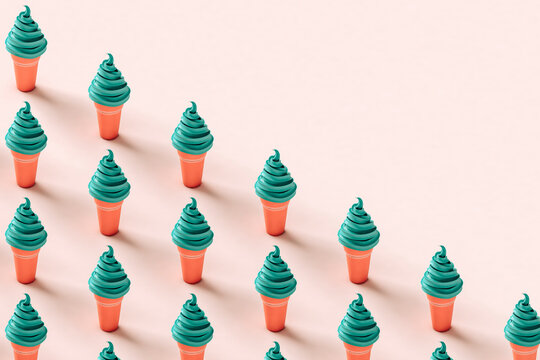 Set of 3D ice creams