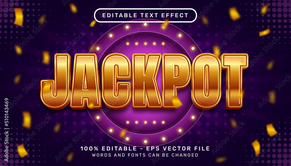 Poster jackpot 3d text editable text effect