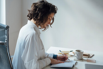 Portrait of Beuatiful Young Woman Working in Office 