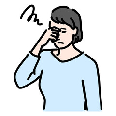 頭痛に悩んでいる若い女性
