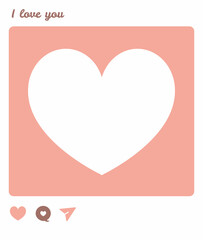 Pink light Valentine Card with Heart for Valentin's day or Dia dos namorados for your Boyfriend or Girlfriend in Love photograph like model instant photo retro cute romantical relationship